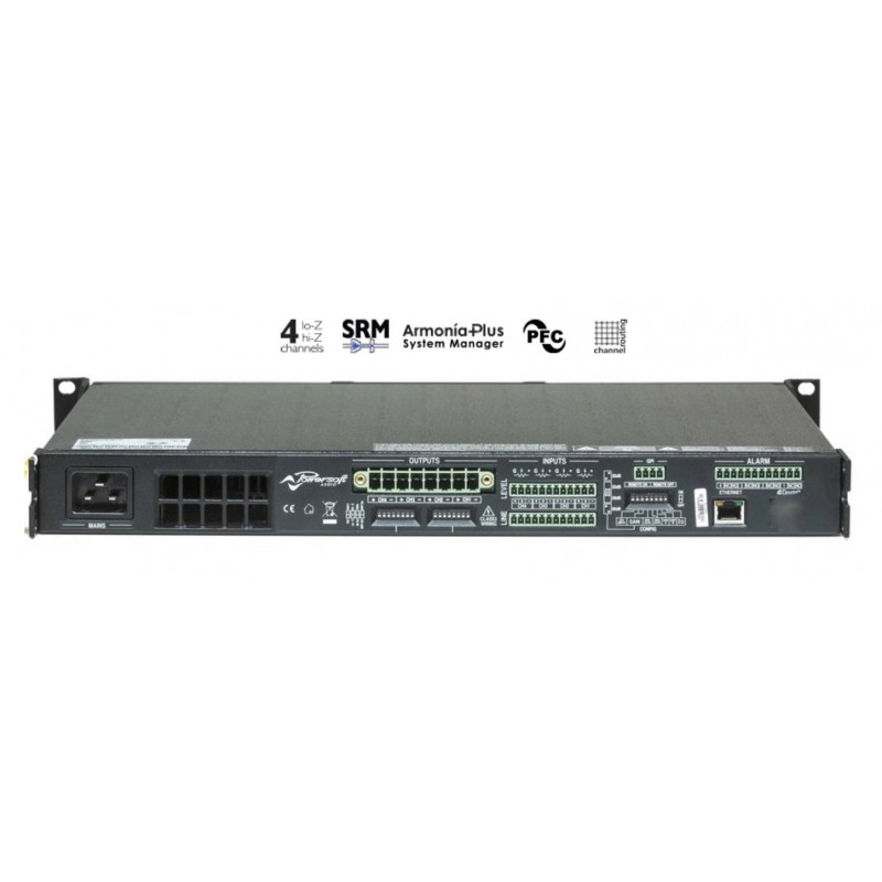 POWERSOFT QUATTROCANALI 1204 Amplificateur de Puissance 4 x 300 watts sous 4Ω (avec Option DSP + Dante)