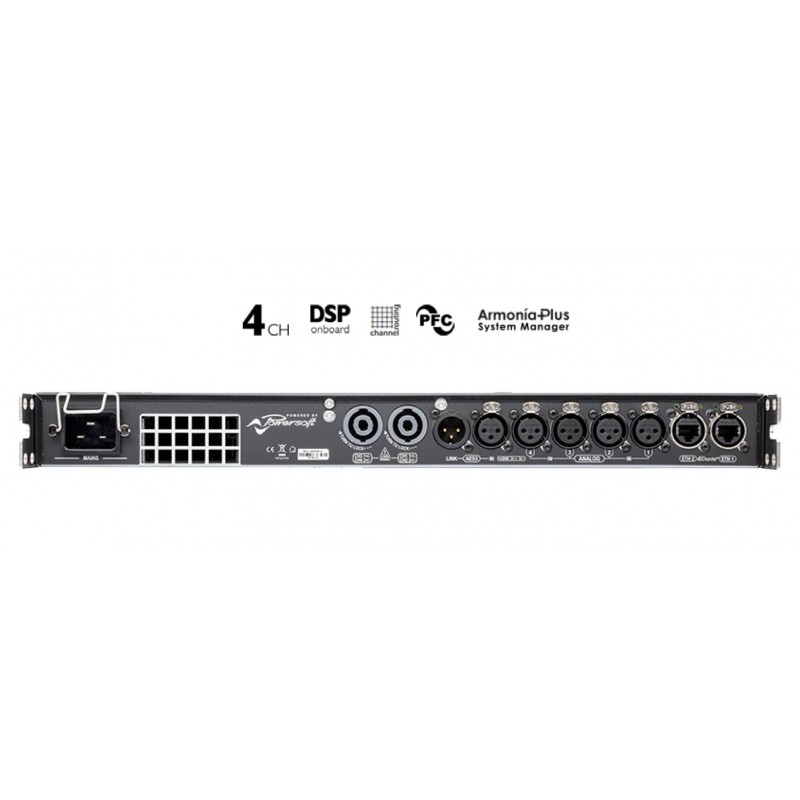 POWERSOFT T304 Amplificateur de Puissance 4 x 750 watts sous 4Ω (avec DSP + Dante)