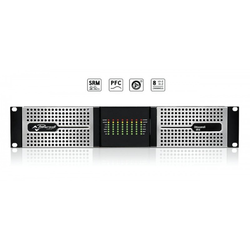 POWERSOFT OTTOCANALI 4K4 Amplificateur de Puissance 8 x 500 watts sous 4Ω (avec Option DSP + Dante)