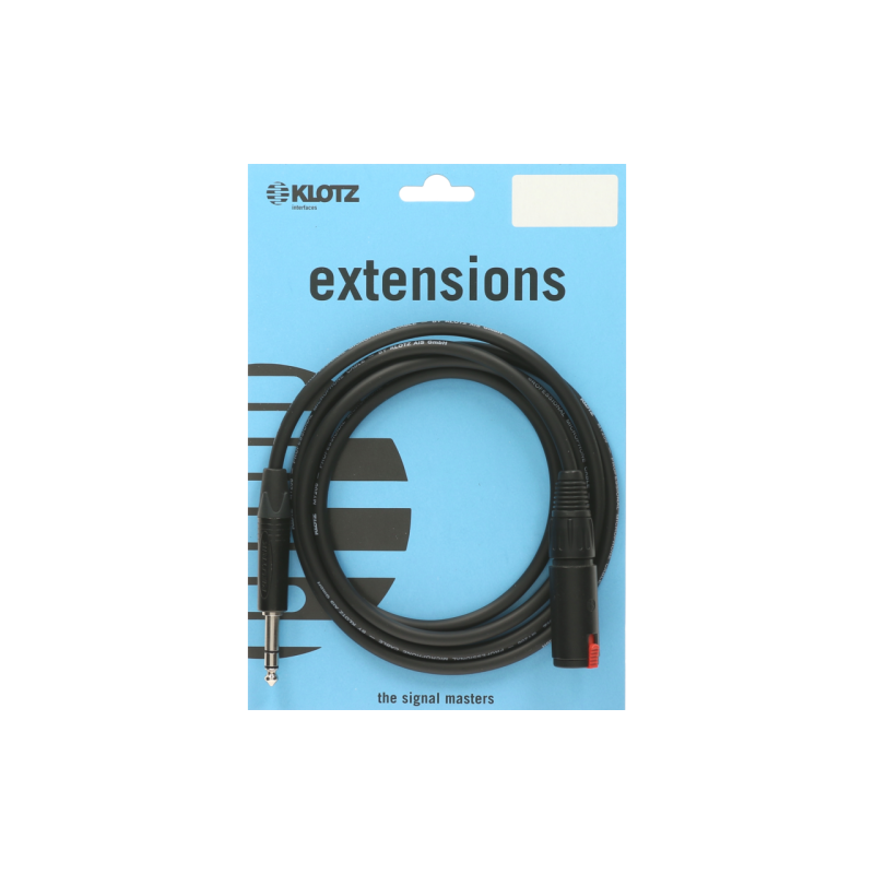 KLOTZ BEX4 Câble d'extension Haut de Gamme pour Casques Audio Jack 6.35mm M/ Jack 6.35mm F