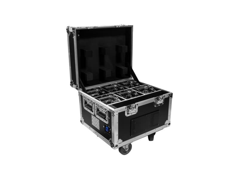 PROLIGHTS SMARTBATPLUS Pack de 6 Projecteurs Sur Batterie FULL RGBW 4 X 12 Watts IP65/54 En Flightcase