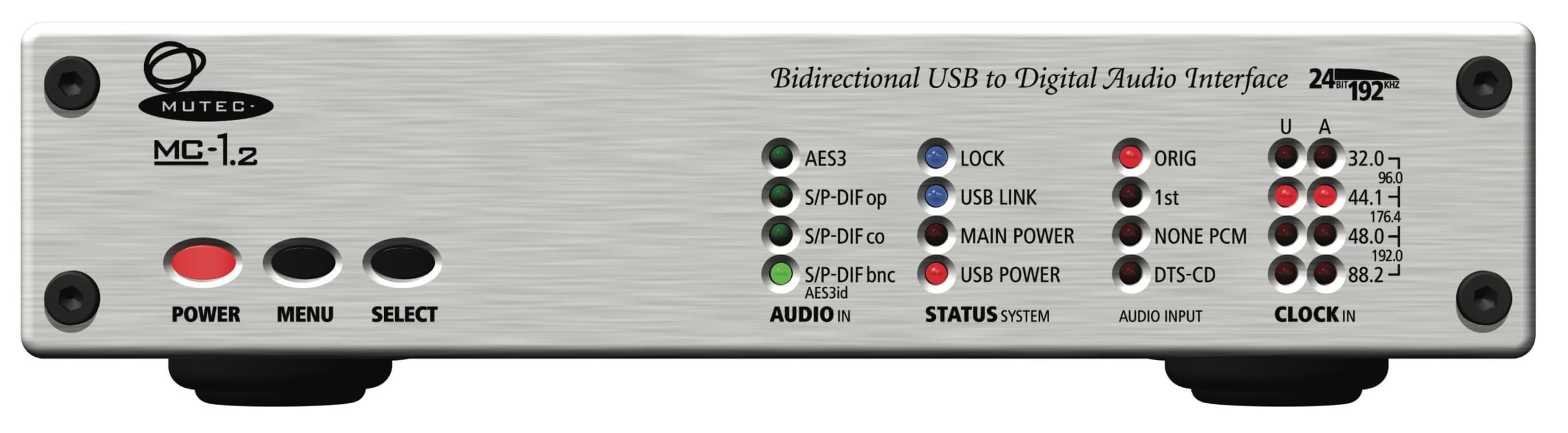 MUTEC MC-1.2 Interface Audio USB Bi-Directionnelle, AES, AESiD, SP/DIF