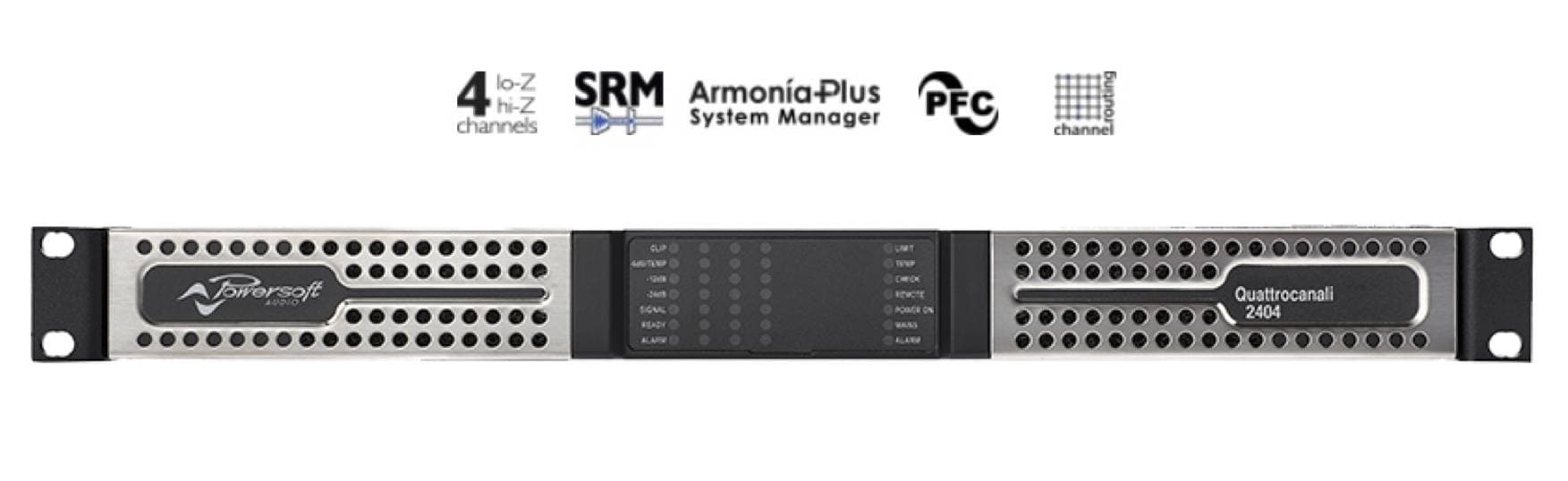 POWERSOFT QUATTROCANALI 2404 Amplificateur de Puissance 4 x 600 watts avec DSP + DANTE
