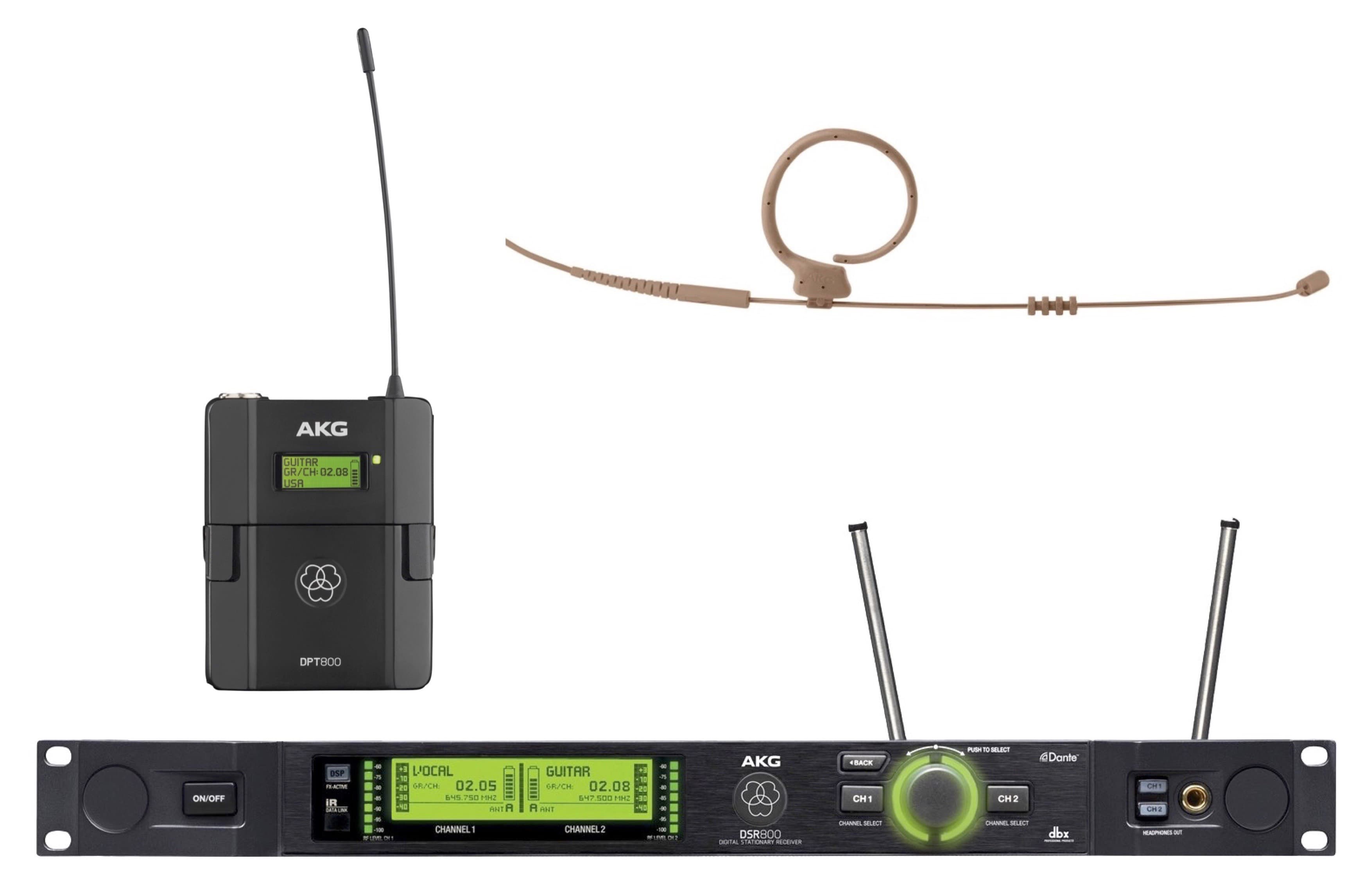 AKG DMS800 SET DPT-EC82 Système Numérique Sans Fil Avec Émetteur de Poche DPT800 & MicroLite Omni EC82 MD