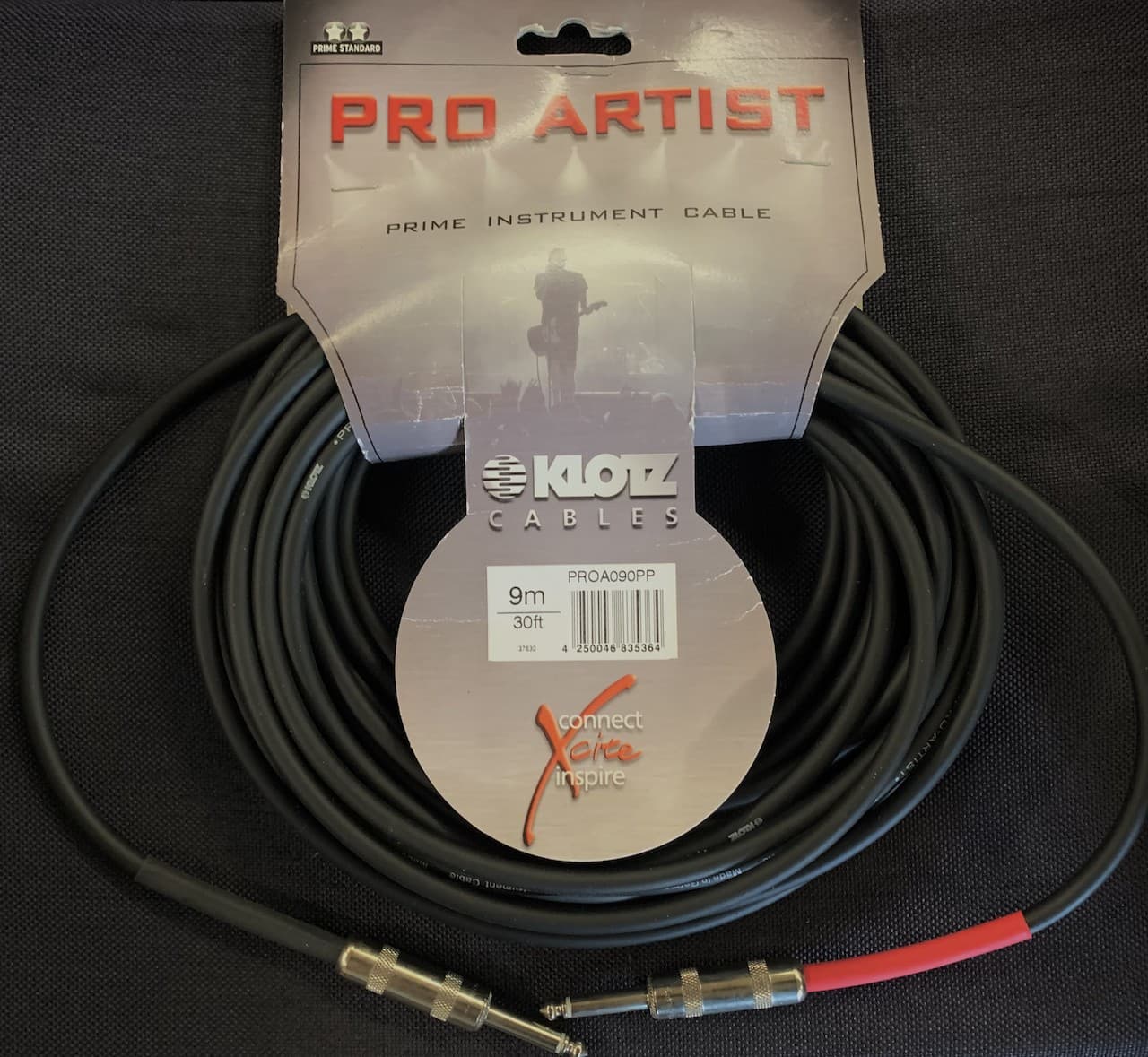 KLOTZ PRO ARTIST Câble Audio pour Instrument Jack 6.35mm / Jack 6.35mm Longueur 9 Mètres
